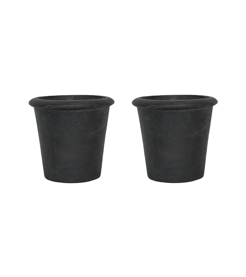 Two Charlecote Terracotta Planters Charcoal